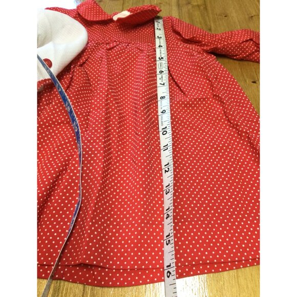 Vintage Nannette Girls Pinafore Dress Peter Pan Collar Embroidered Strawberries - Picture 8 of 8